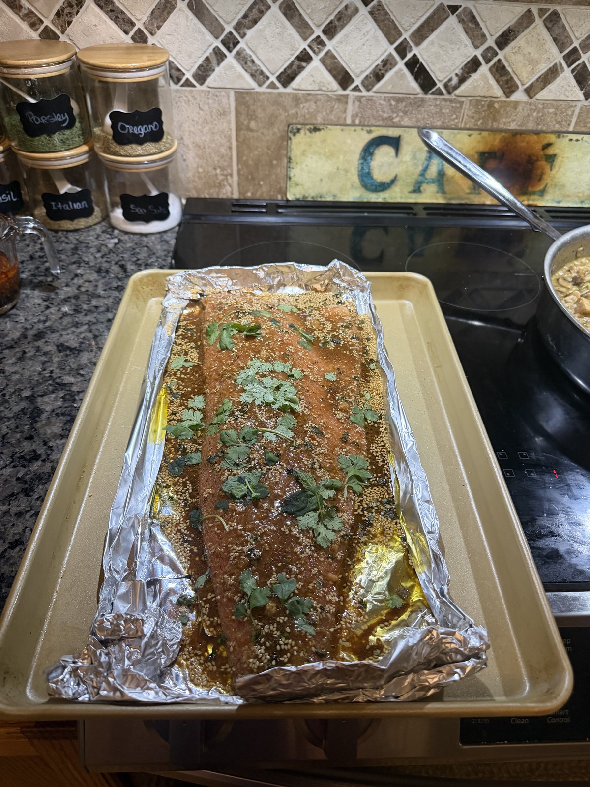 Grilled Salmon and Risotto